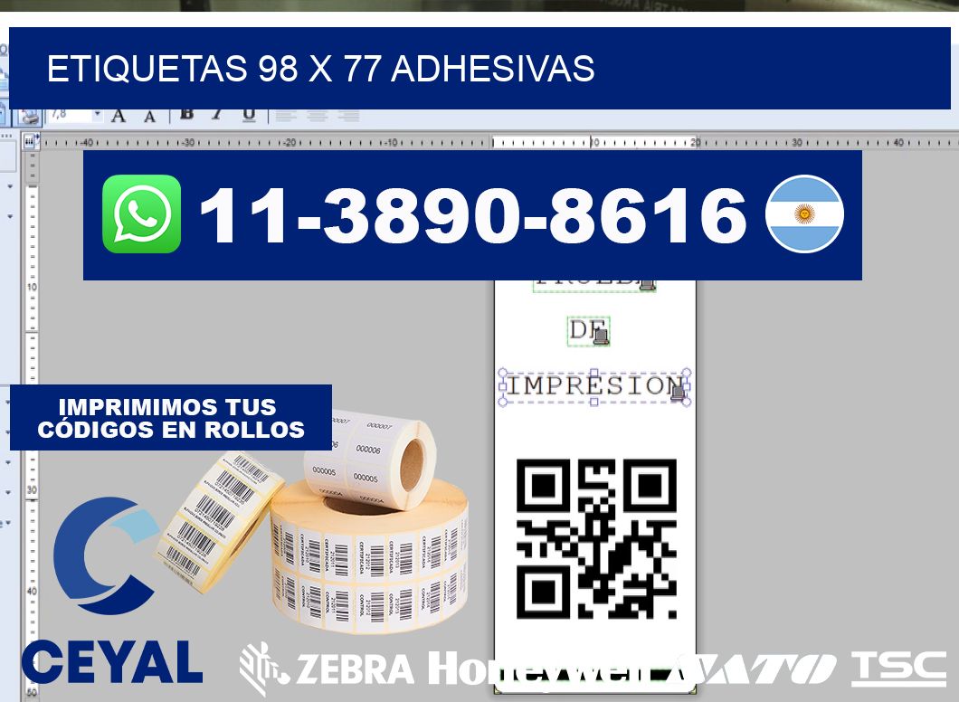 etiquetas 98 x 77 adhesivas
