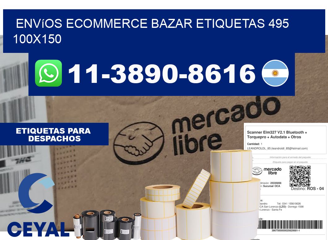 Envíos Ecommerce bazar etiquetas 495 100x150