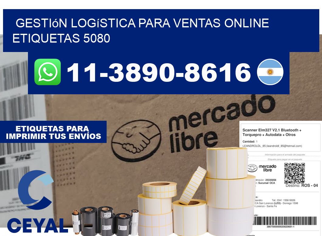 Gestión logística para ventas online etiquetas 5080