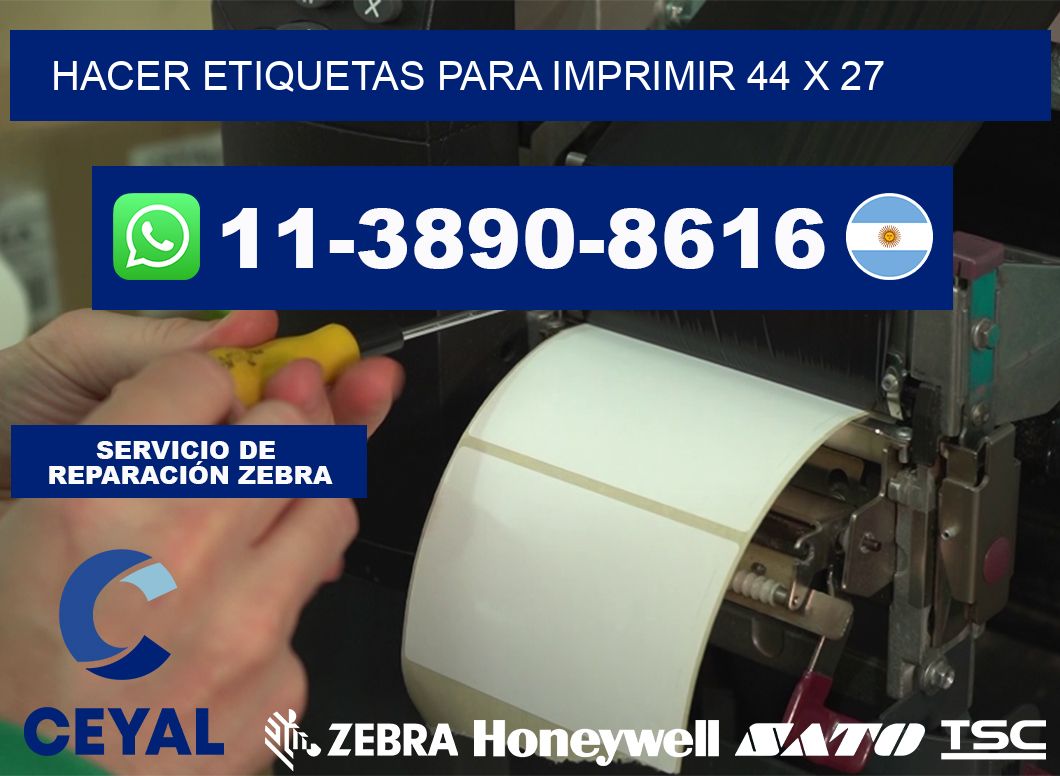 Hacer etiquetas para imprimir 44 x 27