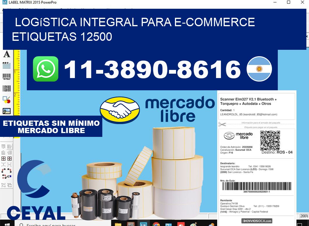 Logística integral para e-commerce etiquetas 12500