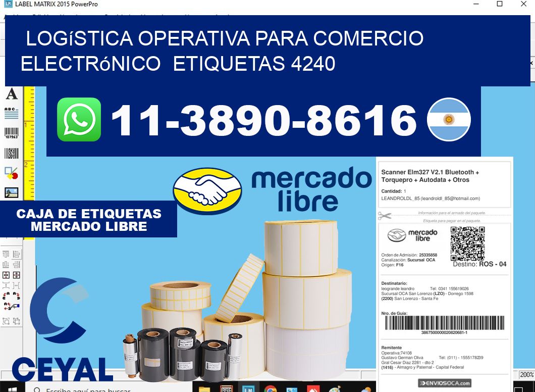 Logística operativa para comercio electrónico etiquetas 4240