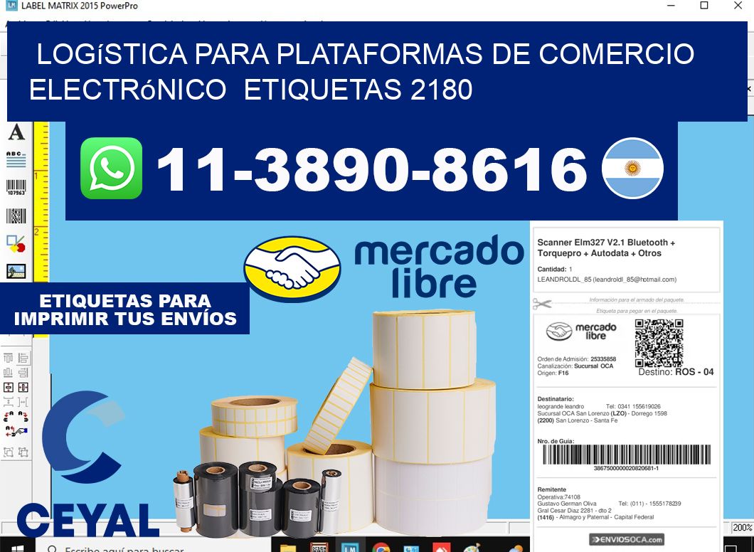Logística para plataformas de comercio electrónico etiquetas 2180