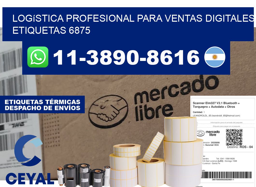 Logística profesional para ventas digitales etiquetas 6875