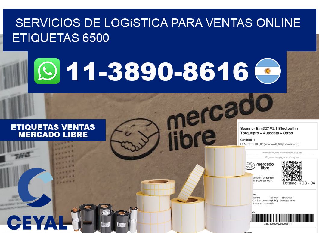 Servicios de logística para ventas online etiquetas 6500
