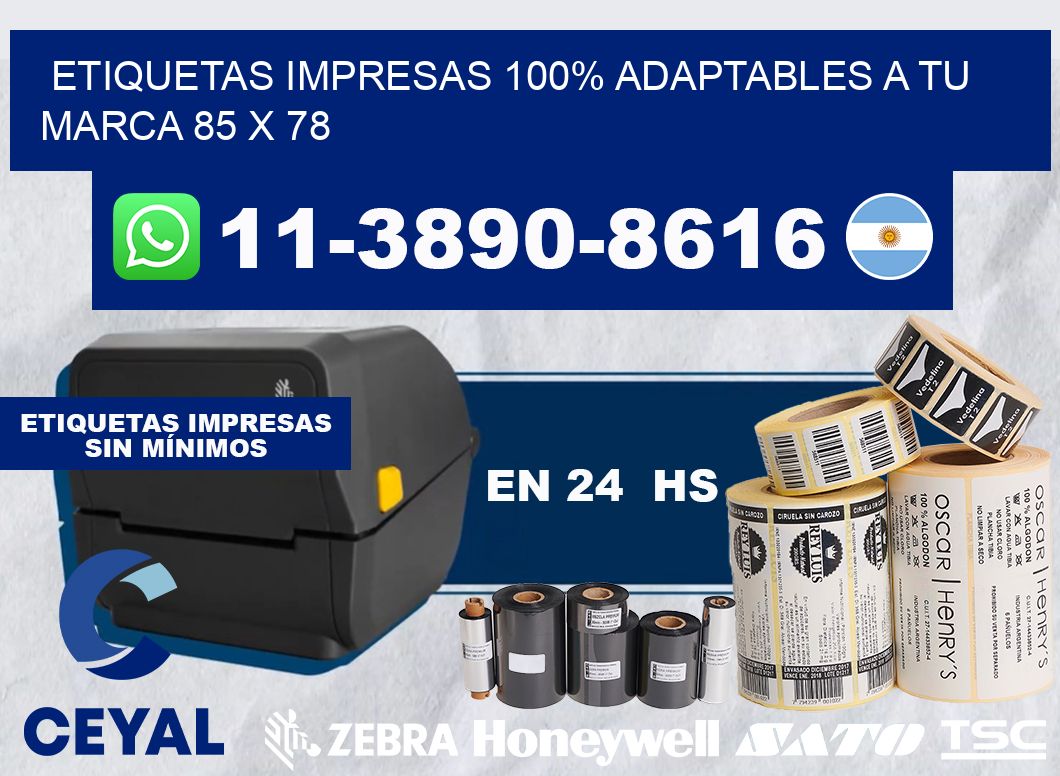 etiquetas impresas 100% adaptables a tu marca 85 x 78