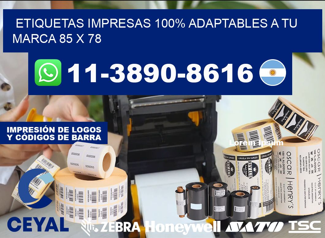 etiquetas impresas 100% adaptables a tu marca 85 x 78