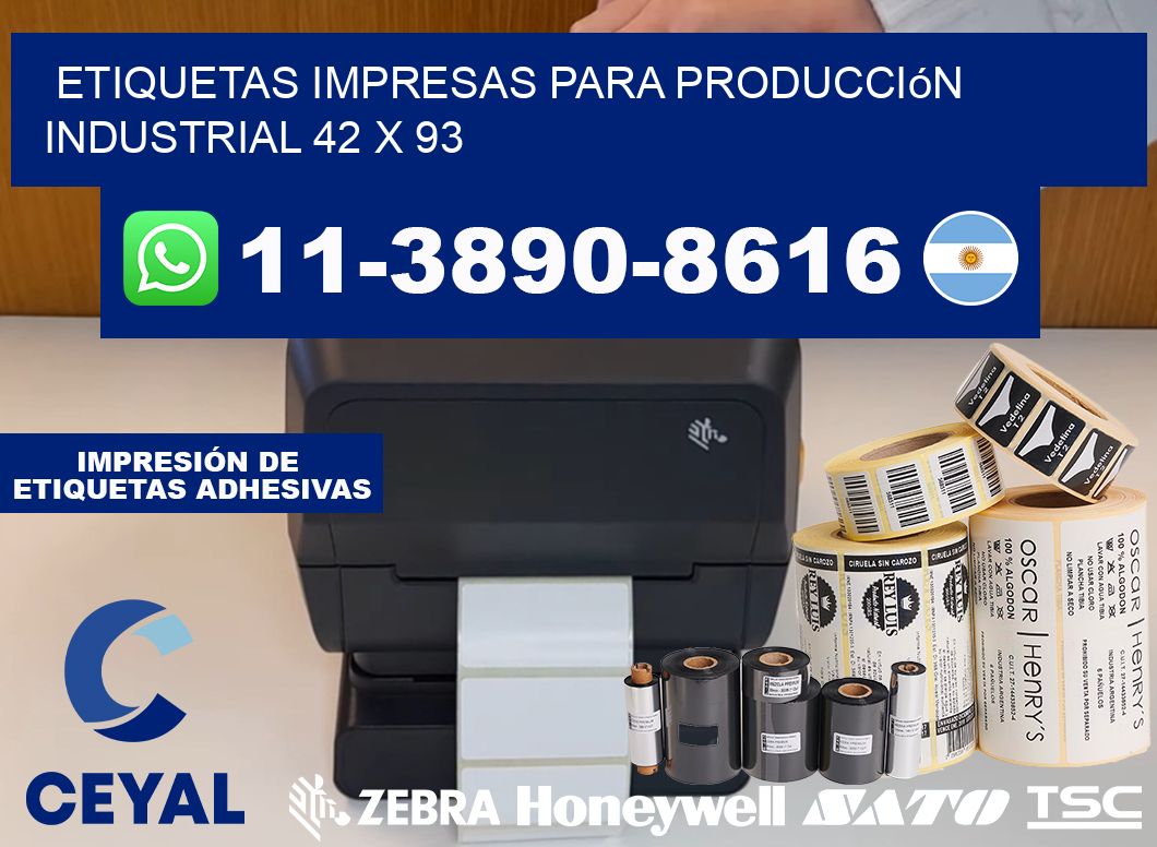 etiquetas impresas para producción industrial 42 x 93