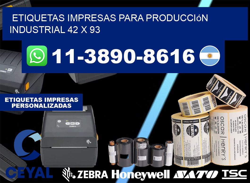 etiquetas impresas para producción industrial 42 x 93