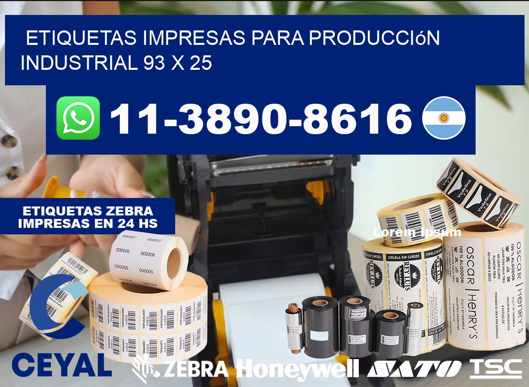 etiquetas impresas para producción industrial 93 x 25