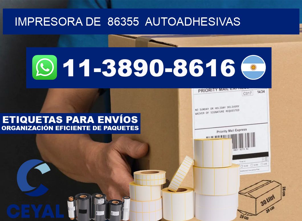 impresora de 86355 autoadhesivas