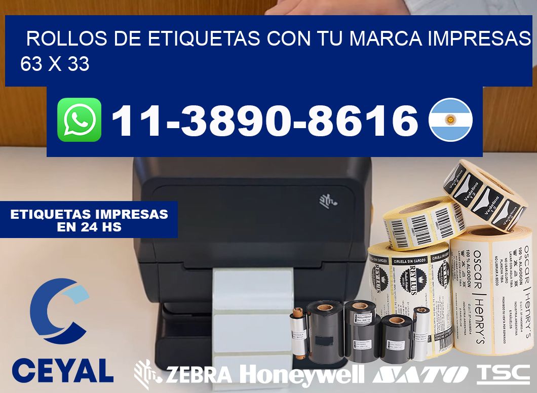 rollos de etiquetas con tu marca impresas 63 x 33