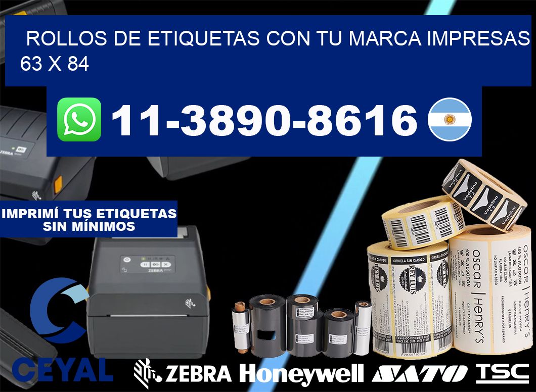 rollos de etiquetas con tu marca impresas 63 x 84