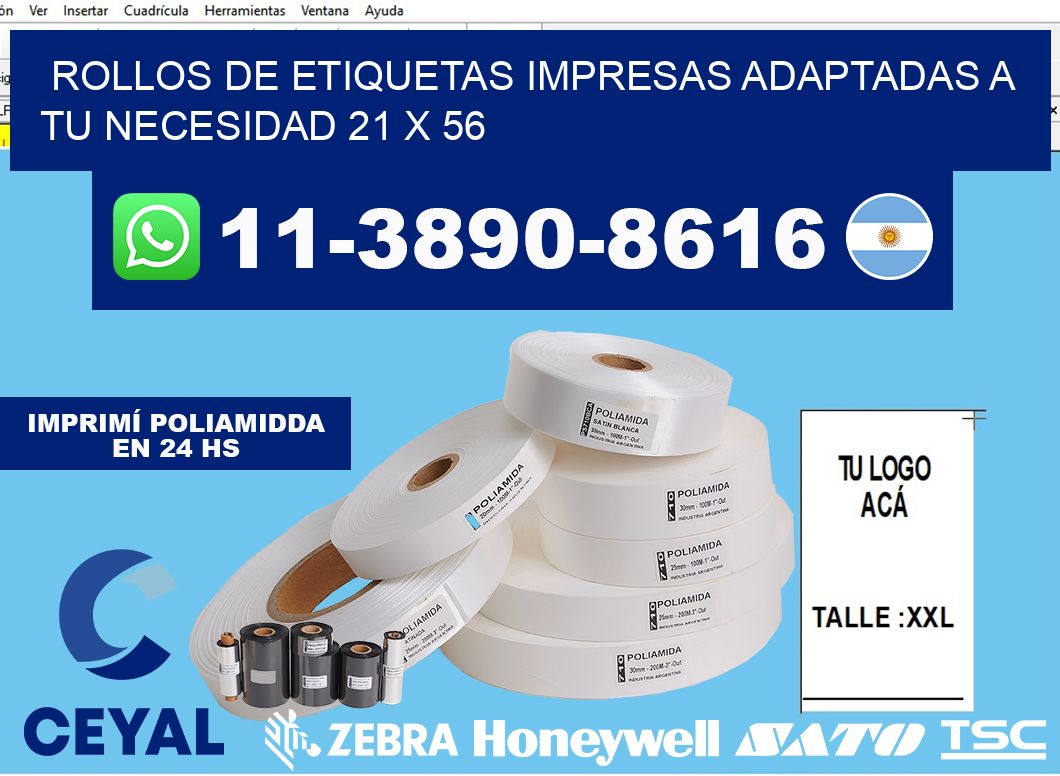 rollos de etiquetas impresas adaptadas a tu necesidad 21 x 56