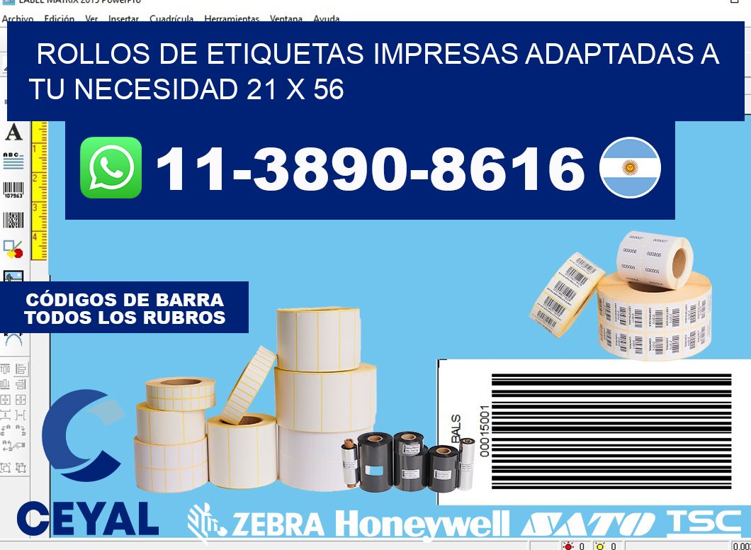rollos de etiquetas impresas adaptadas a tu necesidad 21 x 56