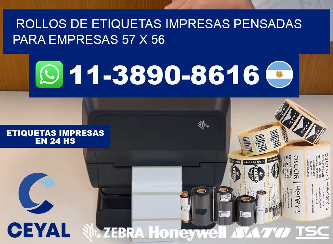rollos de etiquetas impresas pensadas para empresas 57 x 56