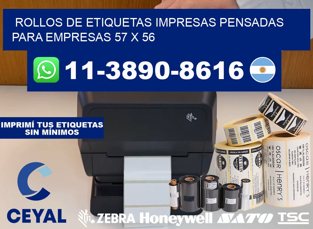 rollos de etiquetas impresas pensadas para empresas 57 x 56