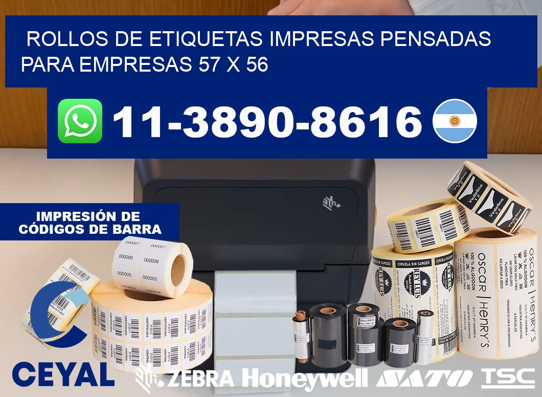 rollos de etiquetas impresas pensadas para empresas 57 x 56