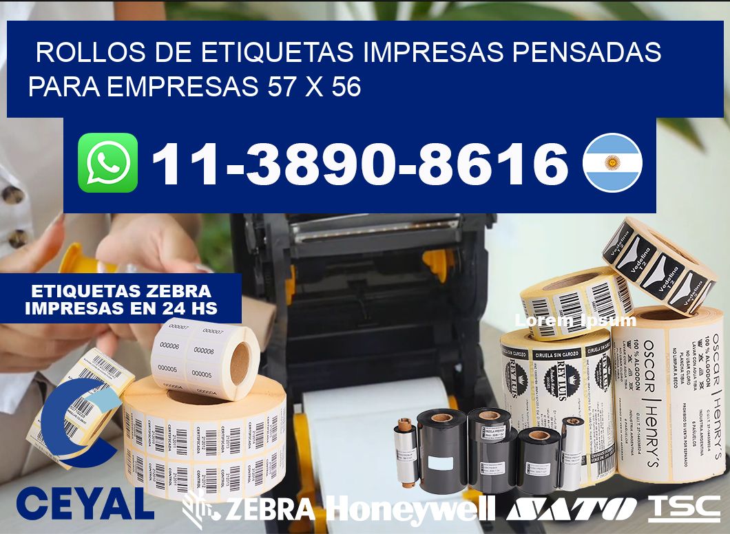 rollos de etiquetas impresas pensadas para empresas 57 x 56
