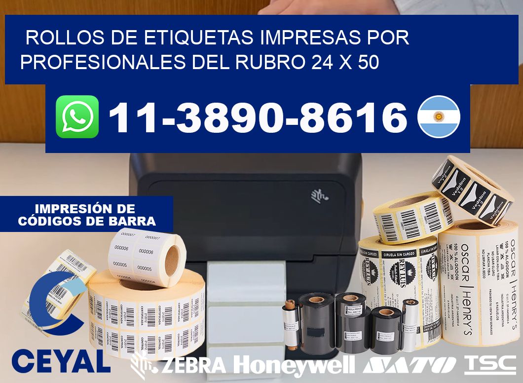 rollos de etiquetas impresas por profesionales del rubro 24 x 50