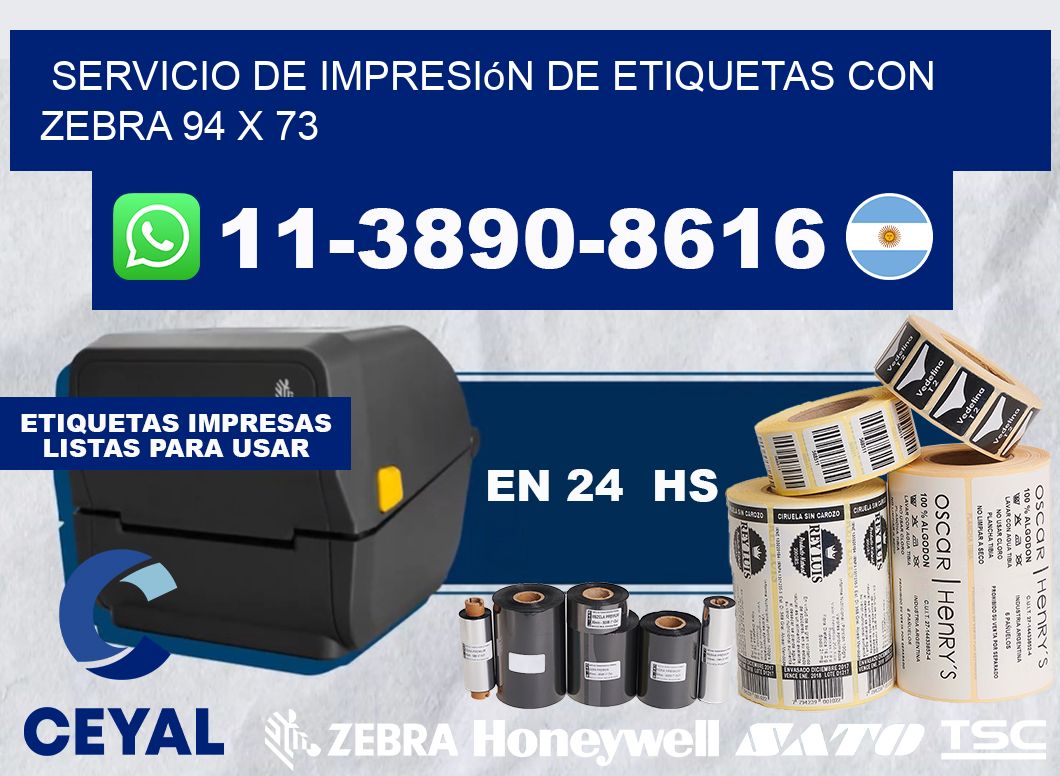 servicio de impresión de etiquetas con Zebra 94 x 73