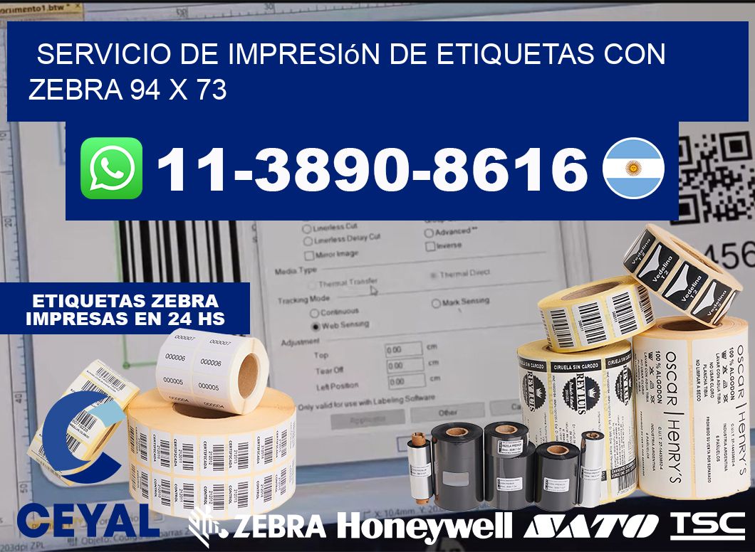 servicio de impresión de etiquetas con Zebra 94 x 73
