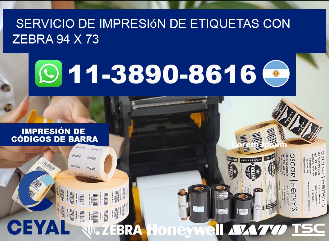 servicio de impresión de etiquetas con Zebra 94 x 73