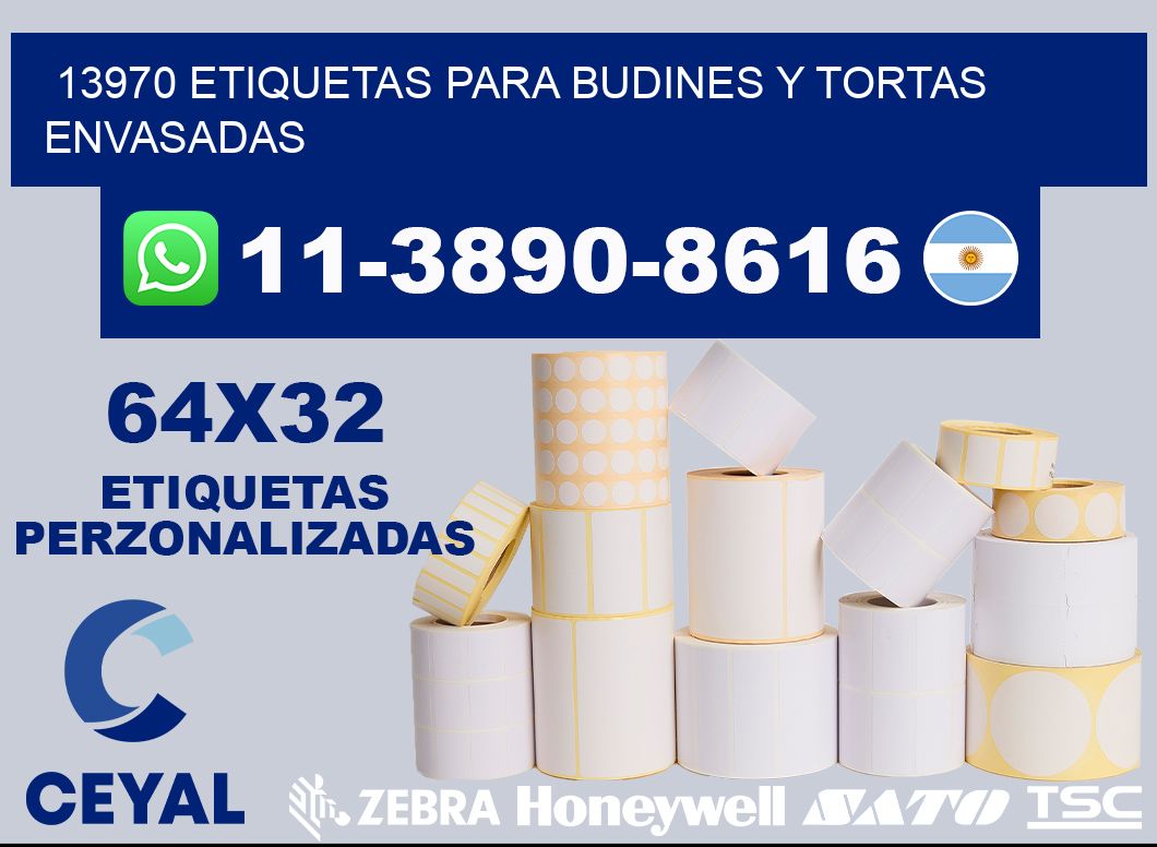 13970 etiquetas para budines y tortas envasadas