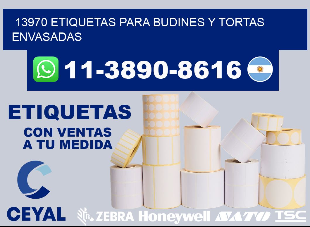 13970 etiquetas para budines y tortas envasadas