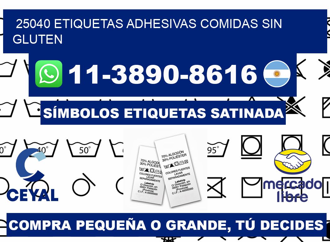 25040 etiquetas adhesivas comidas sin gluten