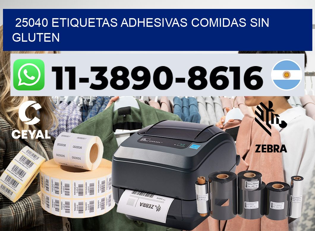 25040 etiquetas adhesivas comidas sin gluten