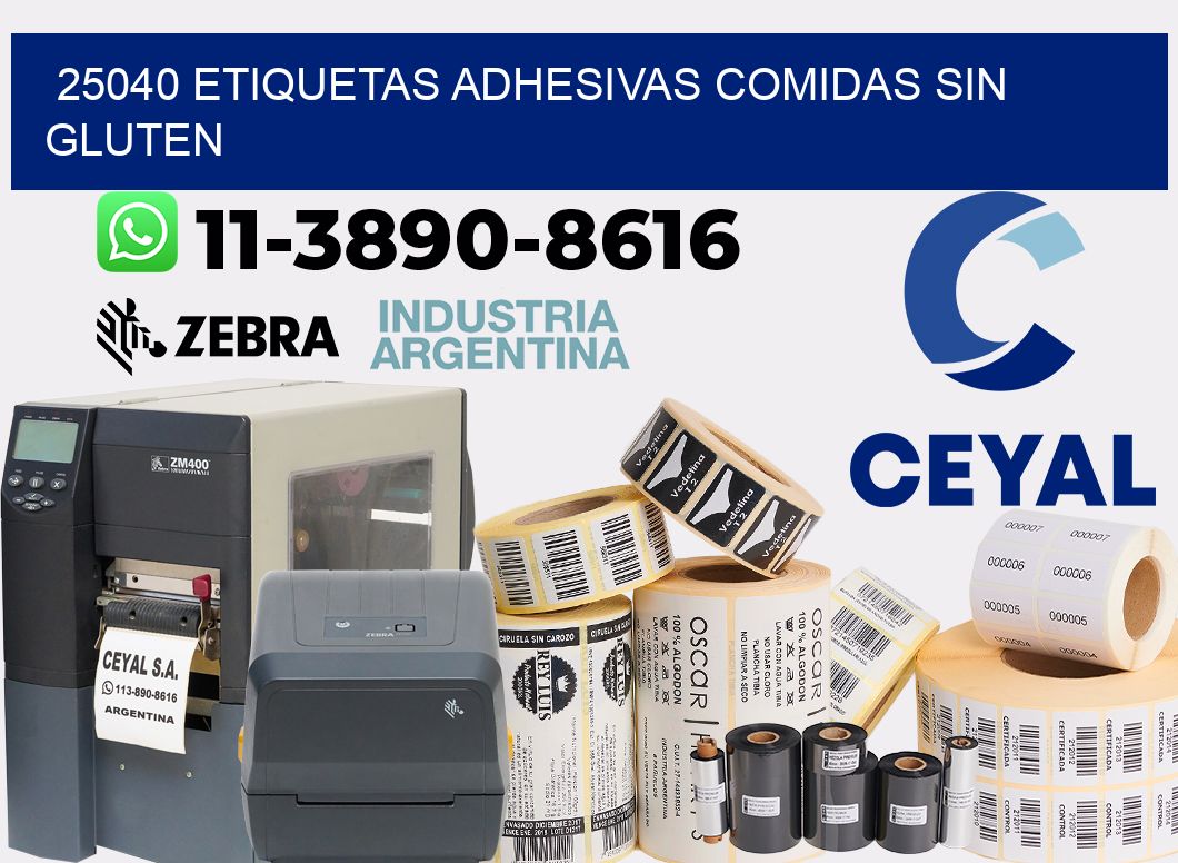 25040 etiquetas adhesivas comidas sin gluten