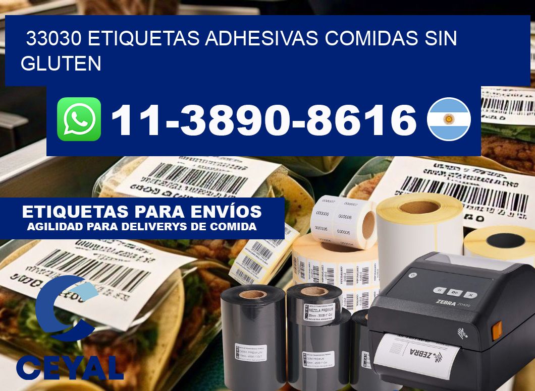33030 etiquetas adhesivas comidas sin gluten