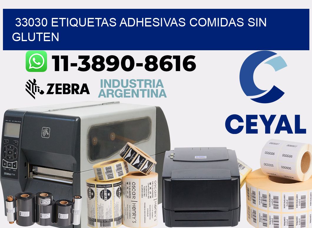 33030 etiquetas adhesivas comidas sin gluten