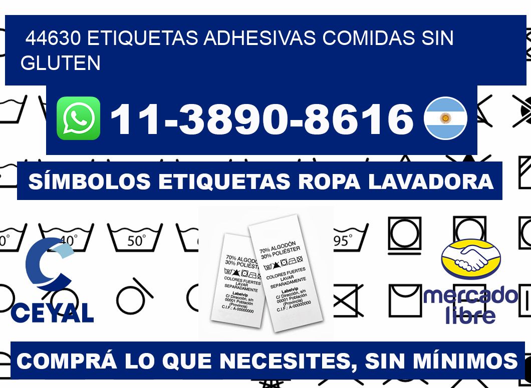 44630 etiquetas adhesivas comidas sin gluten