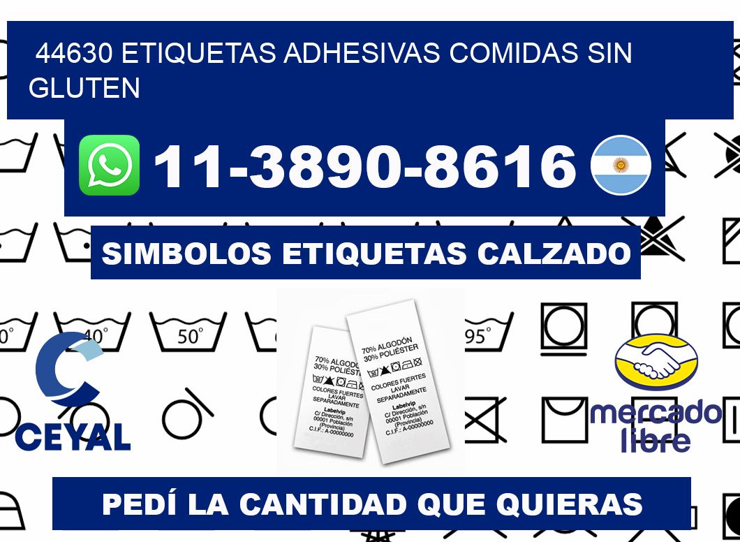 44630 etiquetas adhesivas comidas sin gluten