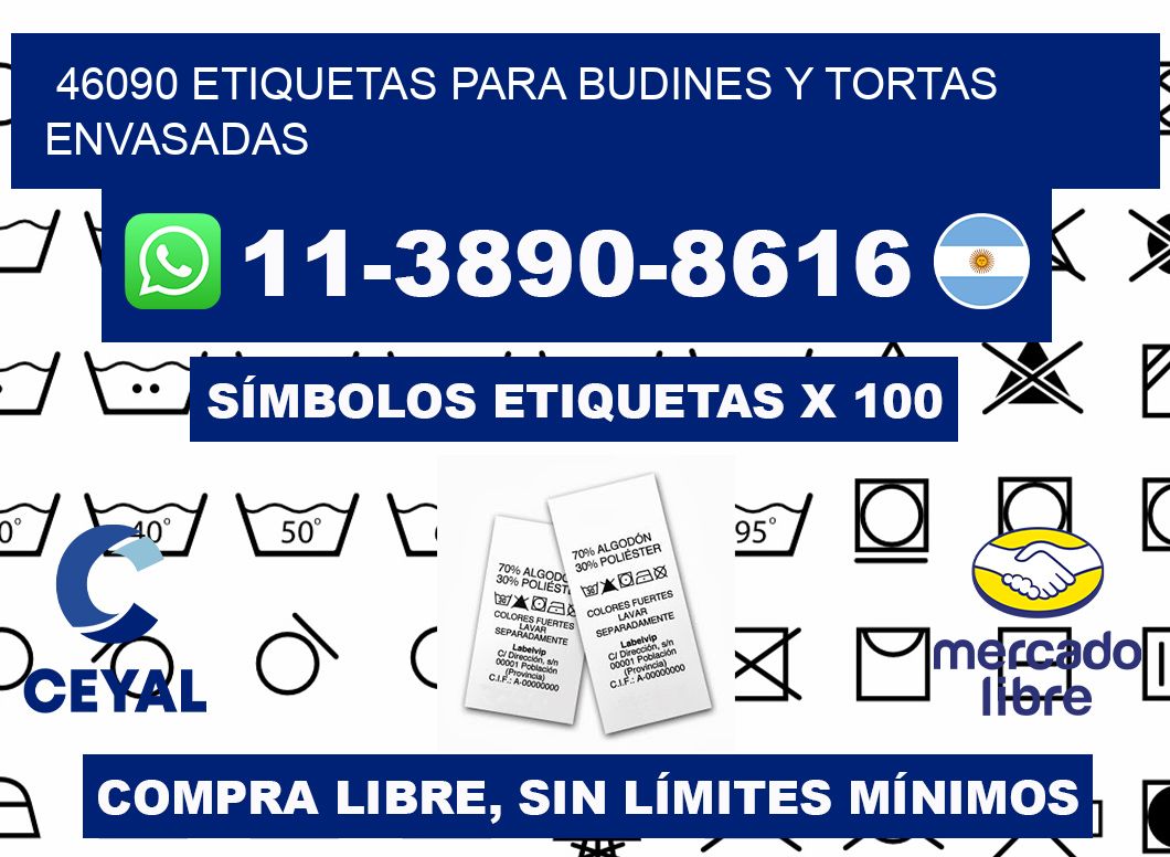 46090 etiquetas para budines y tortas envasadas