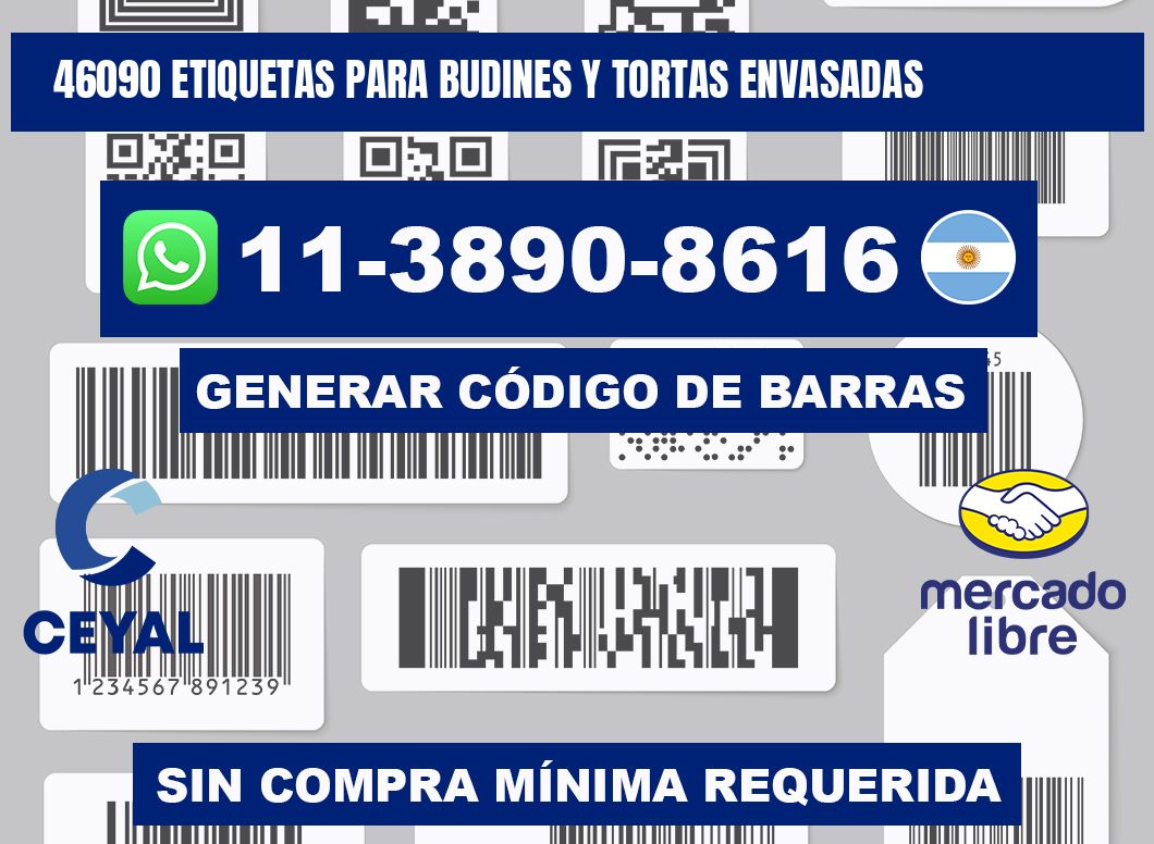 46090 etiquetas para budines y tortas envasadas