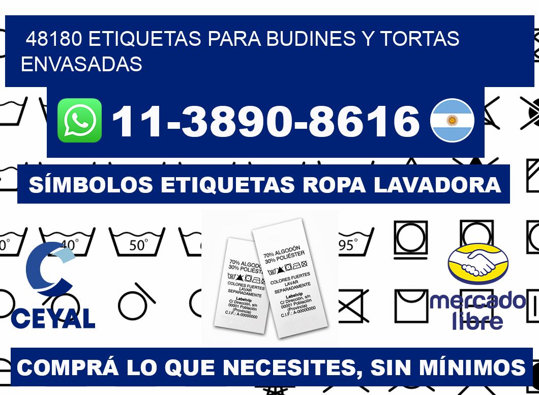 48180 etiquetas para budines y tortas envasadas