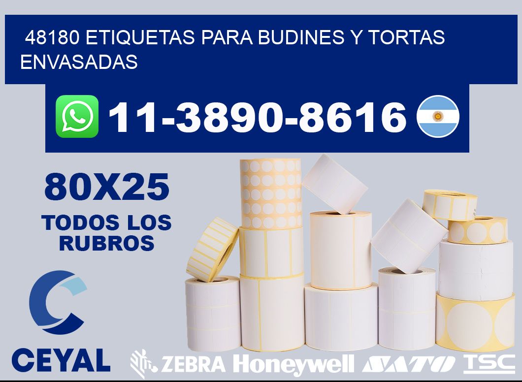 48180 etiquetas para budines y tortas envasadas