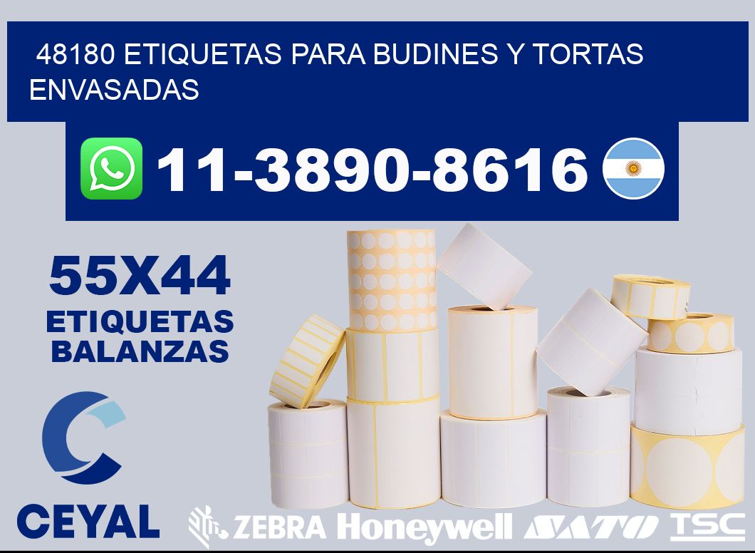48180 etiquetas para budines y tortas envasadas