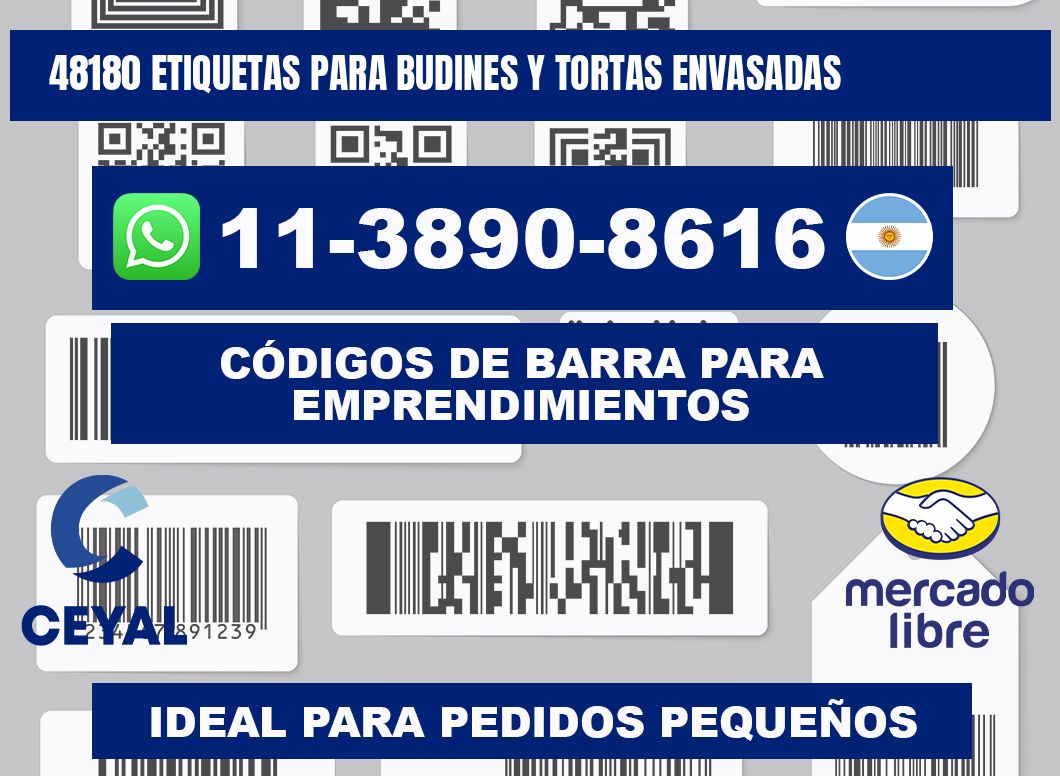 48180 etiquetas para budines y tortas envasadas