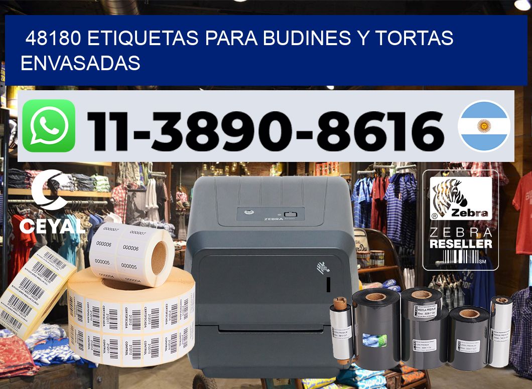 48180 etiquetas para budines y tortas envasadas