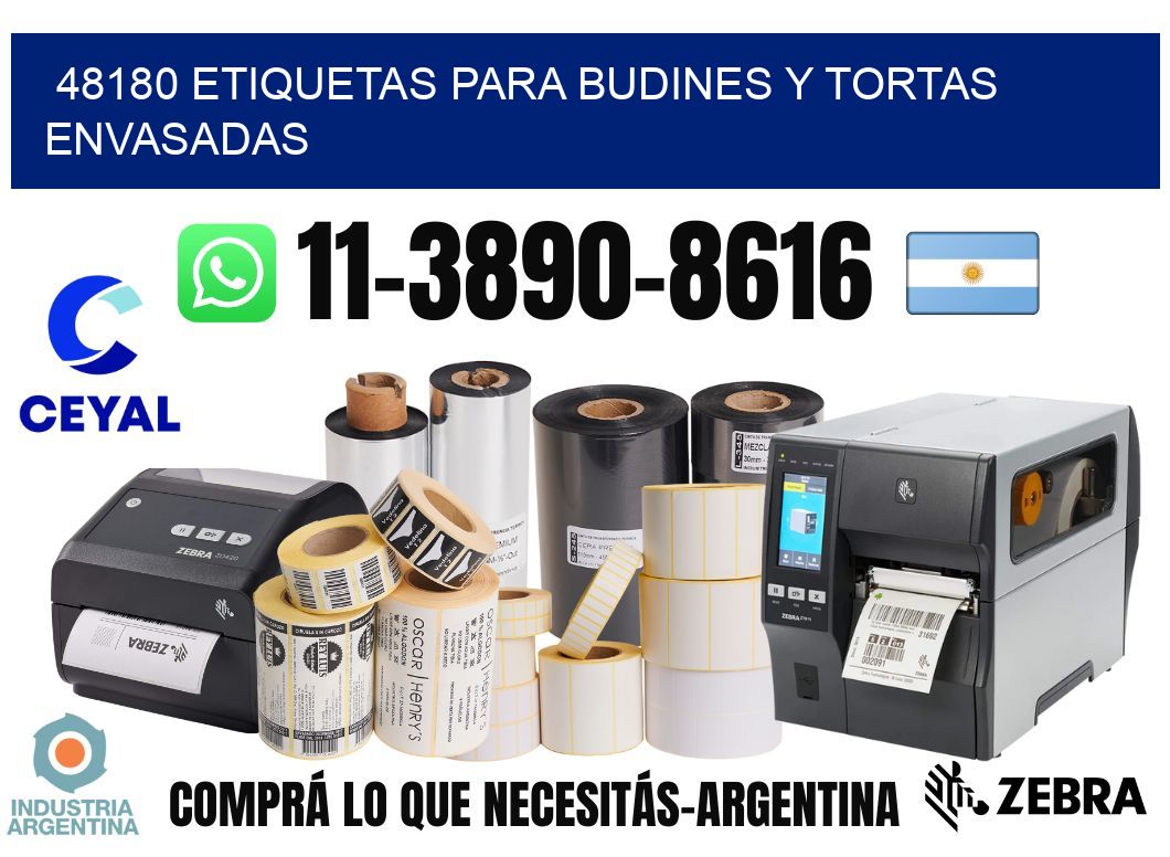 48180 etiquetas para budines y tortas envasadas