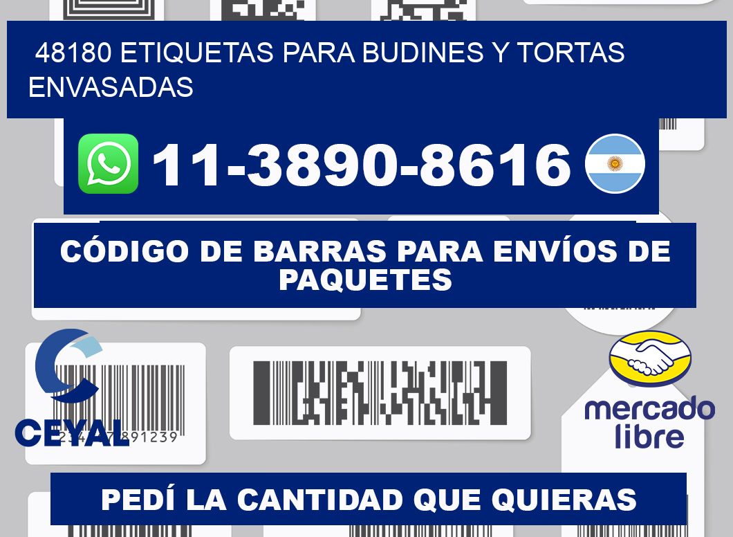48180 etiquetas para budines y tortas envasadas
