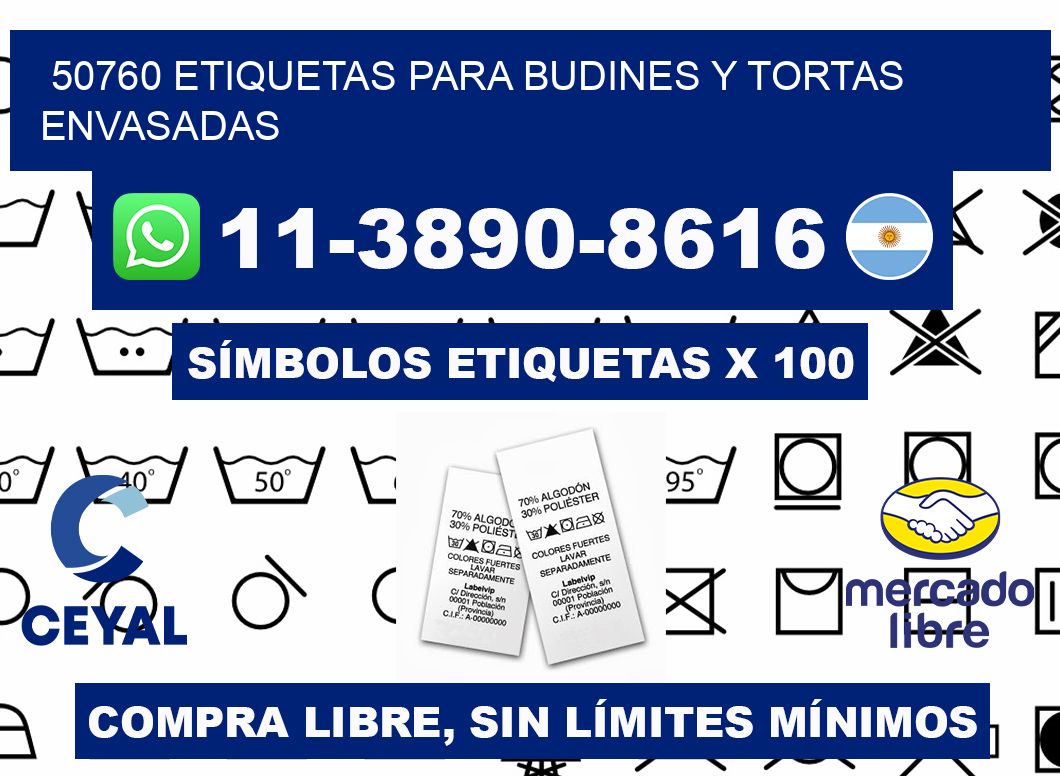 50760 etiquetas para budines y tortas envasadas