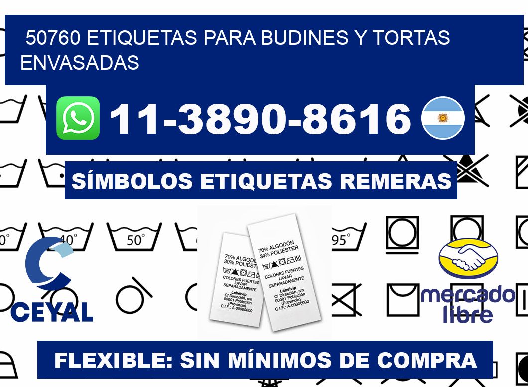 50760 etiquetas para budines y tortas envasadas