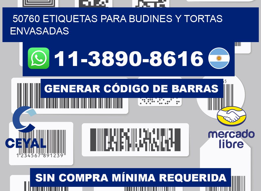 50760 etiquetas para budines y tortas envasadas