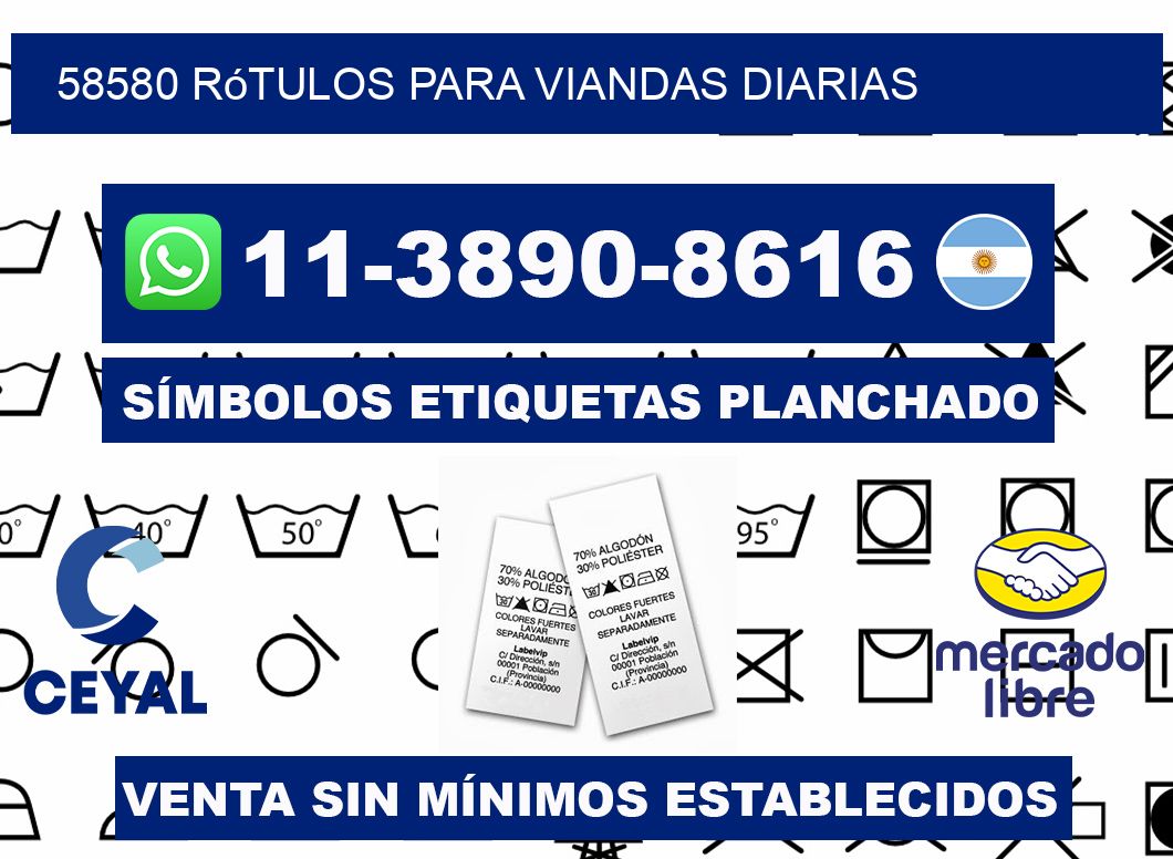 58580 rótulos para viandas diarias