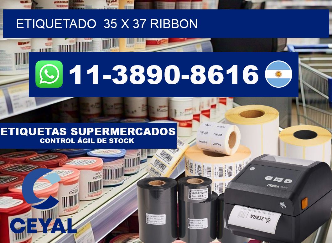 Etiquetado  35 x 37 ribbon